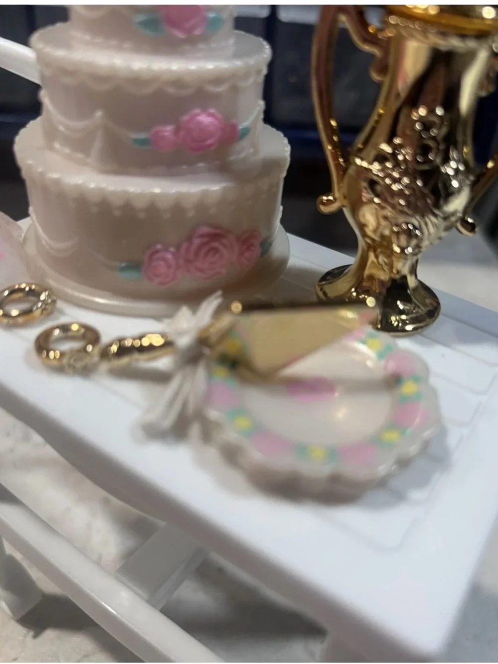 Vintage Barbie Pretty Treasures Wedding Cake Set 1995 Mattel VG+